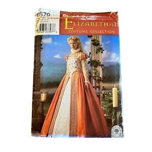 Simplicity 0679 “Elizabethan Costume Collection” Sewing Pattern  Size RR (14–20)